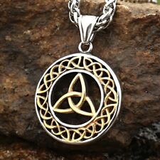 Keltischer Knoten Schmuckanhänger "FIONA" aus Edelstahl - 60 cm