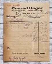 1938 Conrad Unger Fahrradteile