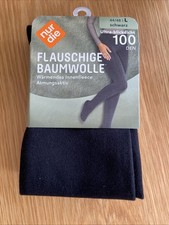 Nur Die BaumwolleStrumpfhose Innenfleece Blickdicht;schwarz;100DEN;L 44/48
