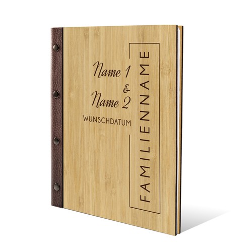 Stammbuch bambus gravur - stammbuch,