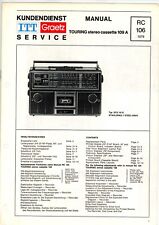 ITT Graetz Service Manual für TOURING stereo cassette 109A