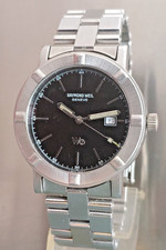 ca. 38mm swissmade Raymond Weil Parsifal 6100 W1-schwarzes Zifferblatt- St/St.