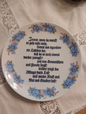 Spruch auf Porzellan Teller