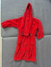Bademantel von Jako-O Kinder Gr. 116/122 rot Kapuze Verschluss
