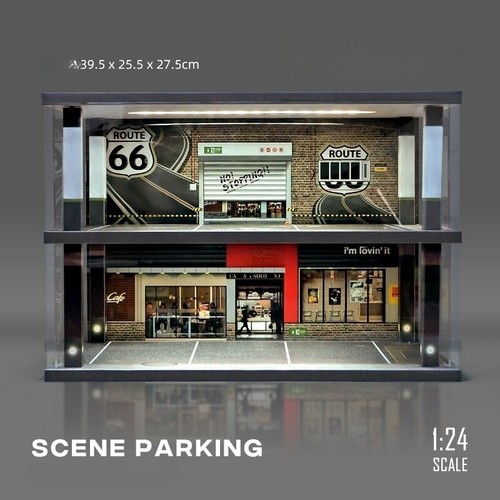 Diorama auto parkplatz vitrine - diorama,