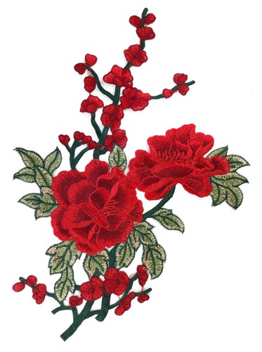 Rote rose 32cm bügelbild - rose,