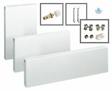 Universalheizkörper Heizkörper Typ 22 Plan inkl. Ventil & Hahnblock‑Set, Weiss