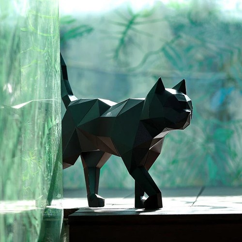 Papercraft black cat - papercraft, model