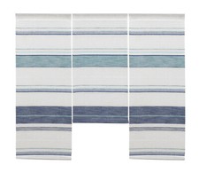 Design Mini Flächenvorhang Set blau Leinen maritim Streifen Schiebegardine