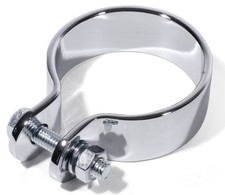 Auspuffklemme Schelle Chrom Stahl 45 mm (1¾ Zoll) f. Harley Davidson Universal 