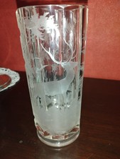 Antiker Glas Becher Hirsch Reh