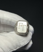 Art Dećo Jugendstil Silber Siegelring Initialen FT