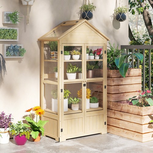 Outsunny frühbeet aus holz - aus,