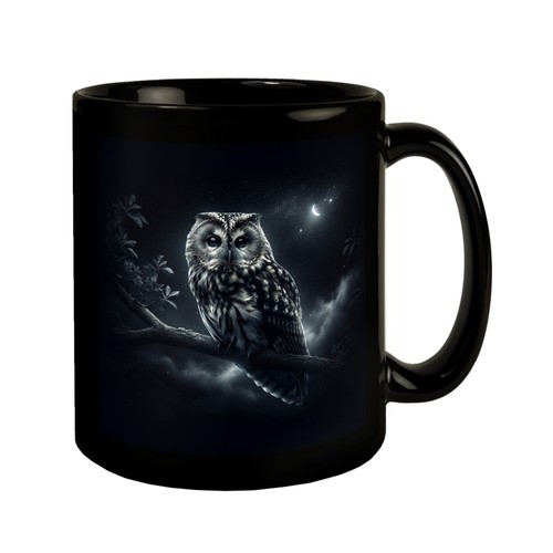 Eule auf einem - ast, tasse