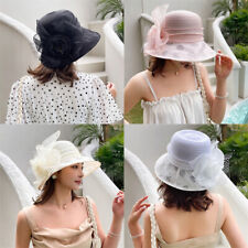 Damen Kentucky Kirche Sonnenhut Organza faszinierend Braut Tee Party Derby Hut