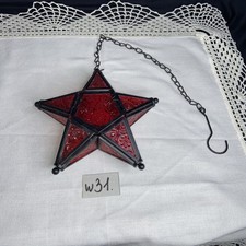 Teelichthalter Stern Glas Rot
