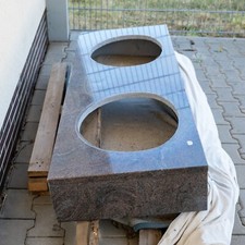 Waschtischplatte, Waschtisch, Naturstein, Granit handgefertigt ca. 165x62x23cm