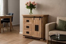 Sideboard Kommode Akazie massiv 90 x 45 x 85 cm natur LIBRO