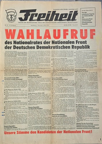 Ddr tageszeitung freiheit am - tageszeitung,