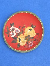 Kleiner Wandteller Holz Handarbeit Handbemalt Bauernmalerei 16cm Durchmesser