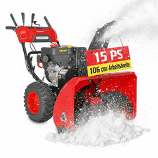 Schneefräse Benzin Elektrostart 15 PS 106 cm ArbeitsbreiteSchnee Räumer Schieber