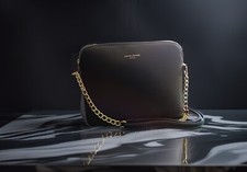 Eleganter David Jones Petit Sac Bandoulière kleine Handtasche in Schwarz