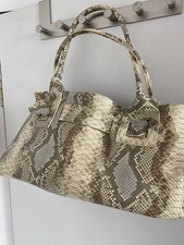 Handtasche geprägtes Leder , Farbe beige, div.Innentaschen, Doppelhenkel