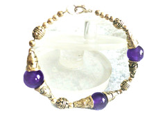 klasse Armschmuck Armband Amethyst lavendel lila Tibet Silber Folklore NEU + TOP