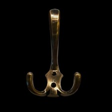 Retro Vintage Garderobenhaken Kleiderhaken Huthaken Doppelhaken Messing