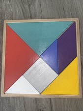 ❌wie NEU Ikea Triangel Holz Puzzle Bunt Logik Spiel Für Kinder Ab 5 Tangram TOP