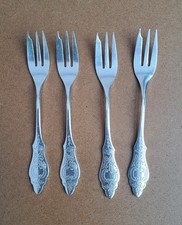 4 x Kuchengabeln mit Ostfriesenmuster, Wilkens,  90 versilbert