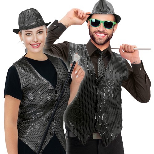 Pailletten weste unisex - weste,