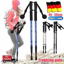 2/4 x Teleskop Nordic Walking Stöcke Wanderstöcke Antischock 65-135cm Aluminium