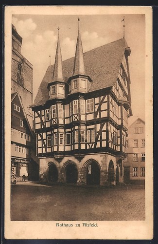 Ansichtskarte alsfeld rathaus - ansichtskarte,