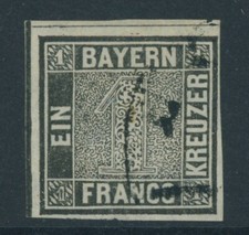 Bayern Einser Mi. Nr. 1 I a gestempelt Fotoattest Sem BPP - einwandfrei