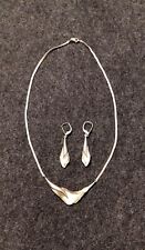 Echtes 925 Silber SCHMUCKSET / Halskette Und Ohrhänger