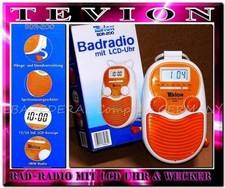 Tevion BDR200 Badradio Wand Dusch Radio LCD Uhr Wecker Neon Orange White