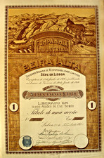 Comp. Industrial da Beira Alta hist. Gründer Aktie Lisboa 1920 Lissabon Portugal