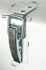 Spannverschluss Kistenverschluss 75x30x4mm mit gekröpften Haken Eckbefestigung