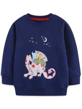 Baumwoll-Sweatshirts mit niedlicher Cartoon-Stickerei, Größe 104/110