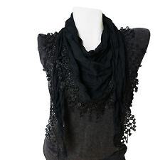 Dreieckstuch Stola Fransen Spitze  Transparente Glitzer Frühling Sommer Herbster