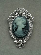 Gemme Kamee Brosche Silber