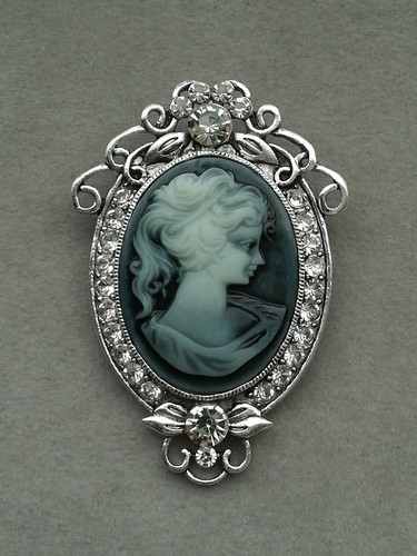 Gemme kamee brosche - kamee, silber