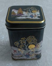 kleine Blechdose mit Deckel - Teedose "japan. Geishas"