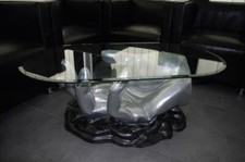 Oval Hand Table Glass Table