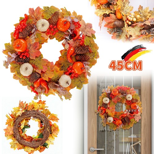Herbstdeko kürbis kranz 45cm - kürbis,