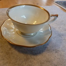 Koenigszelt Mokkagedeck Goldrand Vintage