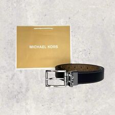 Michael Kors MK Gürtel Wendegürtel Schwarz Braun Silber Leder Damen / Herren NEU
