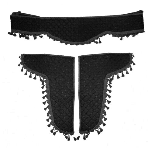 Schwarzes eco leder vorhangset - schwarzes, eco-leder