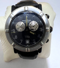 Raymond Weil Uhr Chronograph Edelstahl schwarzes Ziffernblatt Datum Swiss Made